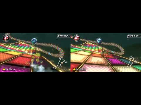 N64 Rainbow Road [200cc] - WorldLove VS Eternal (Mario Kart 8 Deluxe Comparison)
