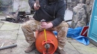 Propane Gas  Tank Valve Removal - Rocket Stove Heater - Pot Belly Stove