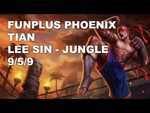 FunPlus Phoenix Tian Jungle Lee Sin vs Kindred - KR Challenger Patch 10.8