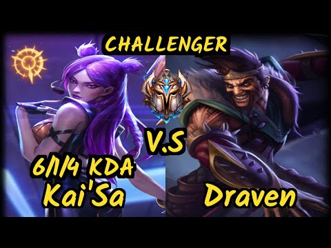 SPY Kobbe (KAI'SA) vs DRAVEN - 6/1/4 KDA BOTTOM ADC CHALLENGER GAMEPLAY - EUW