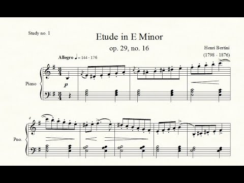 Study no. 1: Etude in E Minor (op. 29, no. 16) - Henri Bertini - Piano Studies/Etudes 7