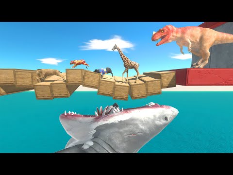 Ceratosaurus Behind, Giant Sharks Below – Can You Escape - ARBS Channel