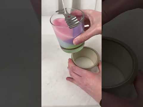 🌈 Pastel Rainbow Candle 🕯️ #homefragrance #candlemaking #rainbowcandle #pasteldye