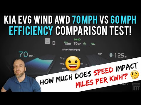Kia EV6 Wind AWD 70 mph VS 60 mph Efficiency Comparison Test