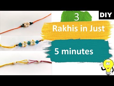 how to make 3 rakhis in just 5 minutes | Rakshabandhan | easy beaded bracelets | Rakhi Video