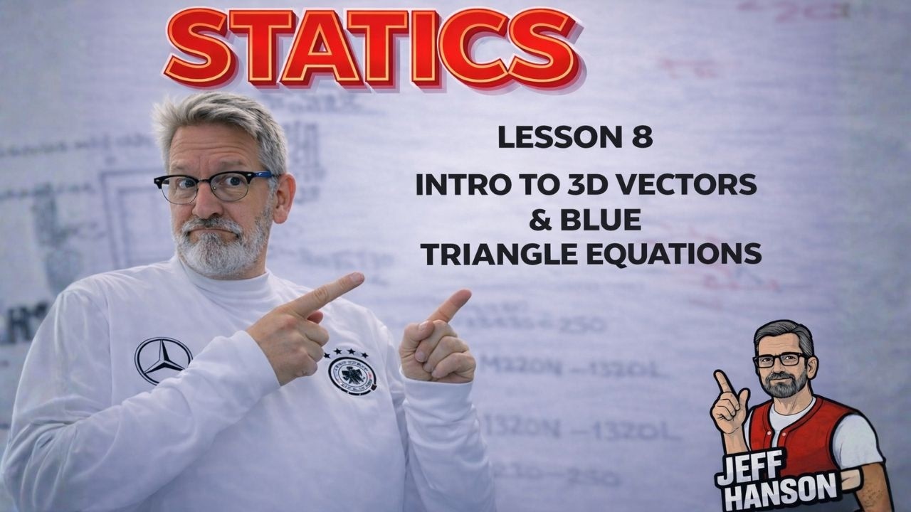 Statics: Lesson 8 - Intro to 3D Vectors & Blue Triangle Equations