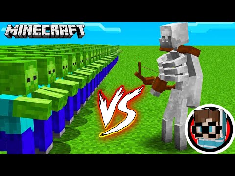 1000 ZOMBIES vs 1 MUTANT SKELETT in Minecraft! [Deutsch/HD]