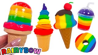 Play Doh Toy Kitchen | Learn & Create Rainbow Ice Creams  | Preschool Learning Video