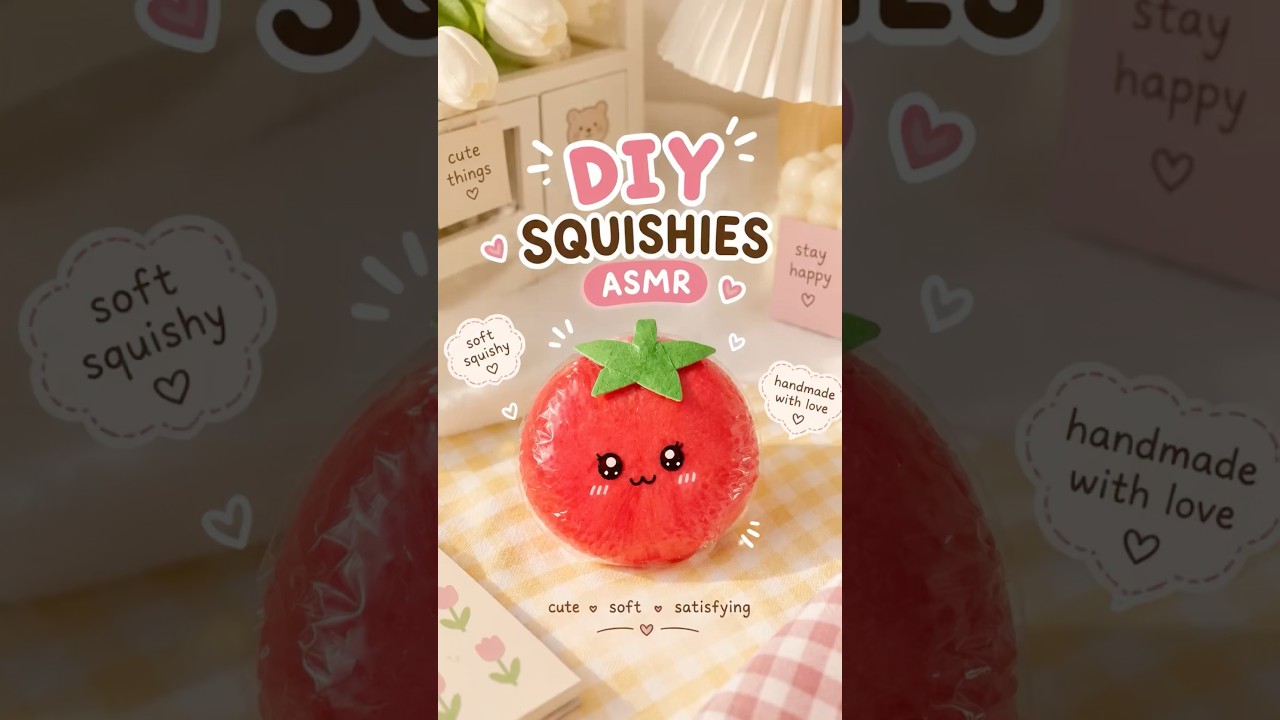 🍅✨DIY Tomato Squishy ASMR ❤️ Super Cute & Satisfying | No Glue Craft|It’s me Hana#shorts