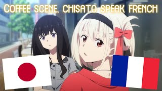 Lycoris Recoil - VO vs VF - Coffee Scene, Chisato speak French (S01, EP04)