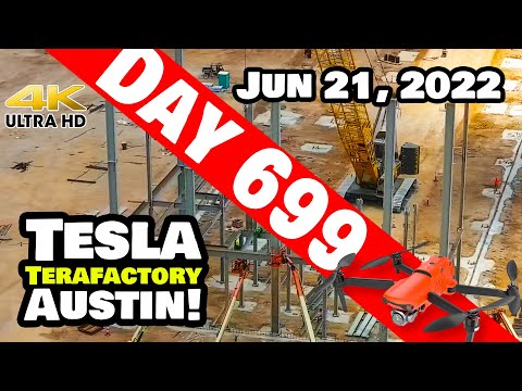CATHODE AREA HAS GONE VERTICAL AT GIGA TEXAS! - Tesla Gigafactory Austin 4K  Day 699 - 6/21/22-Tesla