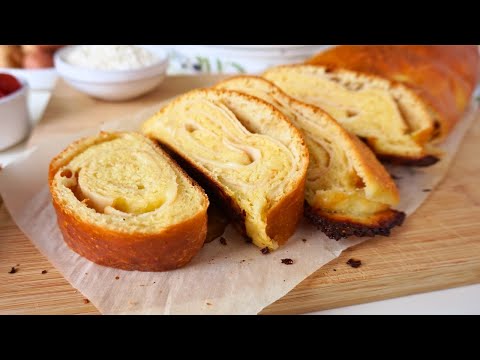 Easy Ham And Cheese Stromboli Recipe - Stuffed Bread - Rolled Pizza - Rotolo Rustico