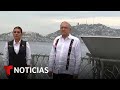 Con advertencia a delincuentes y una ofrenda floral: AMLO regresa a Acapulco | Noticias Telemundo