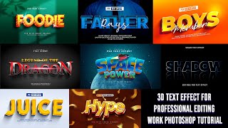 3D Text Effect For Professional Editing Work Photoshop Tutorial