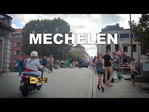 🇧🇪 MECHELEN - walking tour in a City in the Northern Belgium. 4k60fps