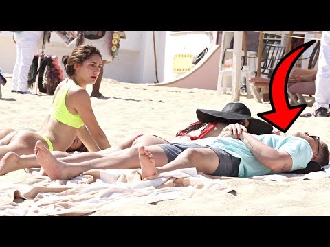 SITTING ON STRANGERS BEACH TOWELS IN MEXICO!!