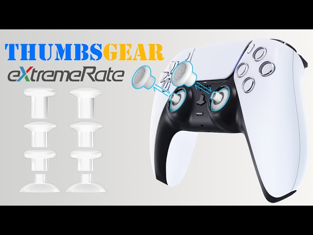 Vídeo relacionado con eXtremeRate ThumbsGear V3 Joysticks Intercambiables Palanca Ergonómica para ps5 Analógico de Repuesto Thumb Sticks para ps4 Mando - 3 Alturas Adjustables Grips Thumbsticks Convexo y Cóncavo(Negro)