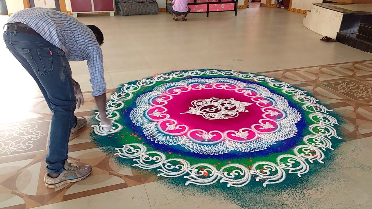 sanskar bharti rangoli design colourful by ganesh vedpathak