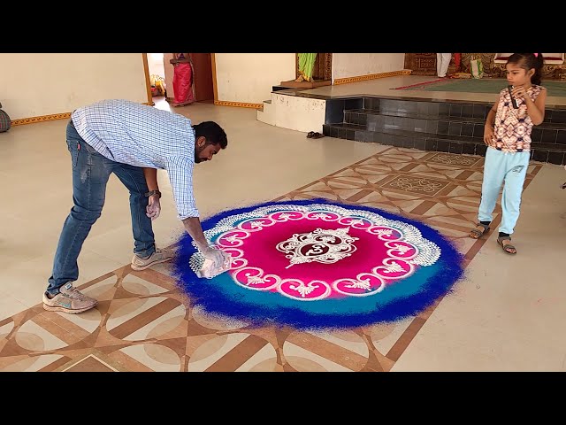 Sanskar bharti rangoli design colourful by ganesh vedpathak
