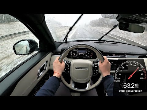 Range Rover Velar V6 300HP - Highway POV Test Drive - Cabin dB noise level test - Fuel consumption