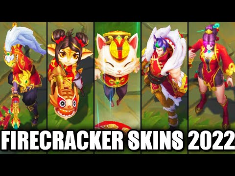 All Firecracker 2022 Skins Spotlight Diana Sett Teemo Xin Zhao Tristana (League of Legends)