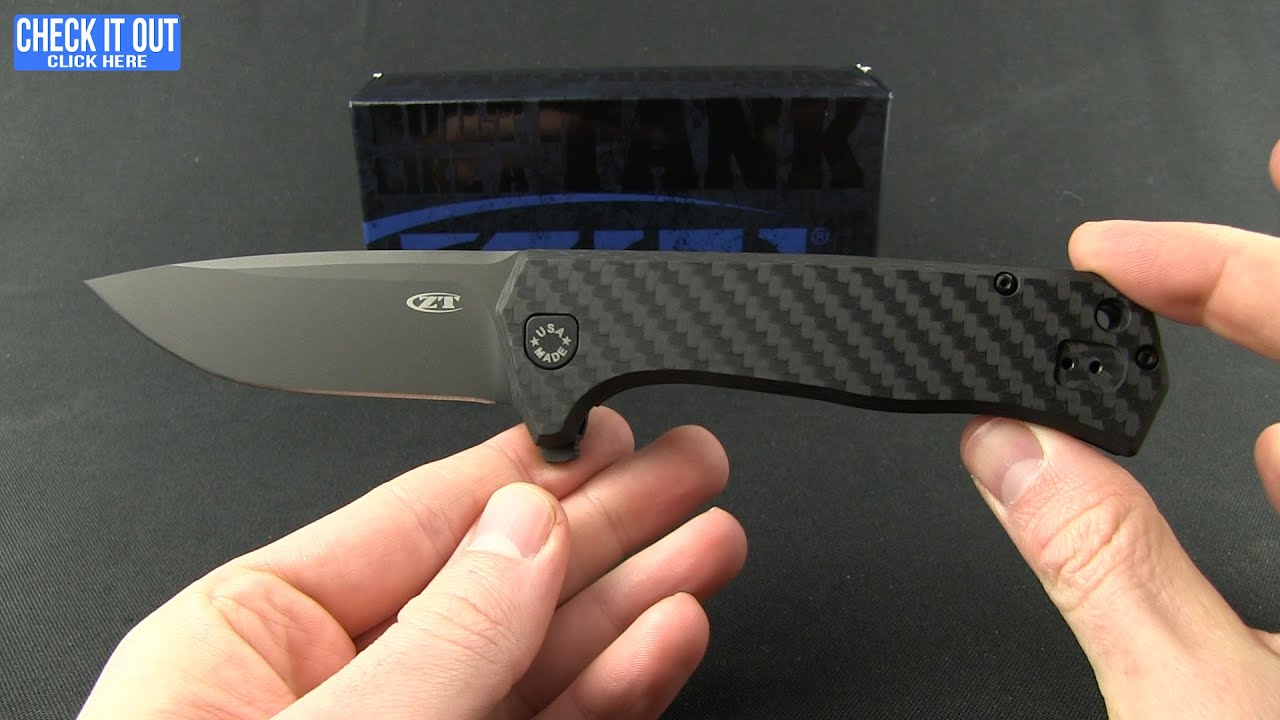 Zero Tolerance Rexford 0804CF Flipper Knife Carbon Fiber (3.875" Black) ZT