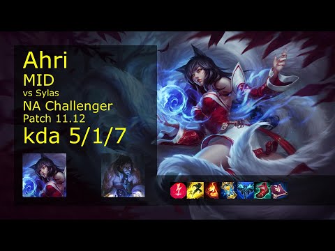 Ahri vs Sylas Mid - NA Challenger 5/1/7 Patch 11.12 Gameplay