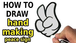 How to Draw Hand Making Peace Sign - Drawing Step by Step for Beginners - How to Draw Easy Things