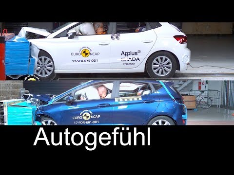 Ford Fiesta vs Seat Ibiza crash test comparison 2018