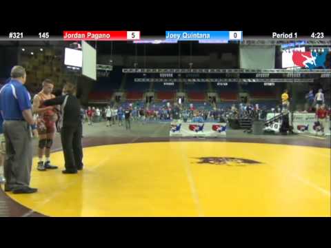 Fargo 2012 145 Round 1: Jordan Pagano (New Jersey) vs. Joey Quintana (Colorado)