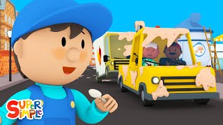 A Big Tow Truck is Covered in Soup | Carl&#39;s Car Wash | Cartoon for Kids