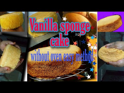 Vanilla sponge cake without oven/easy method