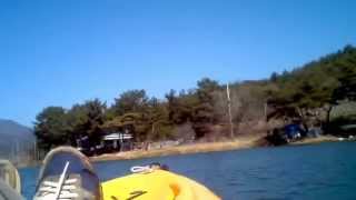 preview picture of video 'LSSPF Pedal Drive Unit - Propulsion Test at Lake w/ Hobie Kayak Outback.'