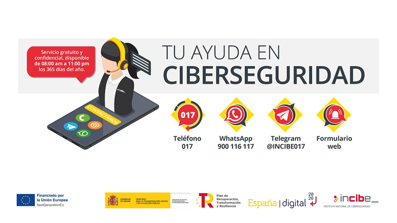Tu Ayuda En Ciberseguridad 017 - Línea 017 de INCIBE
