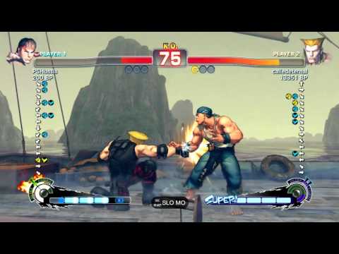 Super Street Fighter 4: Ryu C to shining C run. PSHustla (Ryu) vs calledeternal (Guile)