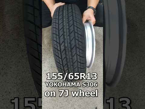 Tire Stretch with Bead Buster -155/65R13(YOKOHAMA S306) on 7J wheel- #shorts