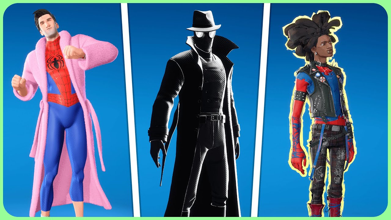 NEW Spider-Verse x Fortnite Collab Showcase! (Spider--Punk, Spider-Man Noir, Peter B. Parker)