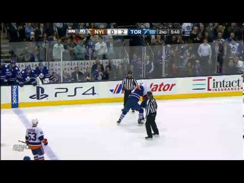 McLaren Fights Carkner - Islanders vs Maple Leafs (Nov 19, 2013)