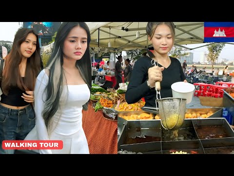 AMAZING! A Special Food Collection in Phnom Penh City | Walk Street Tour&Weekend Night Market Vibes