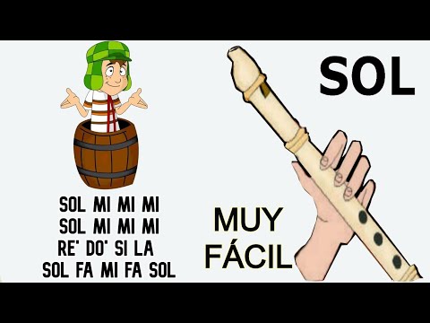 El chavo del 8, flauta dulce fácil, tutorial con animación, easy flute recorder
