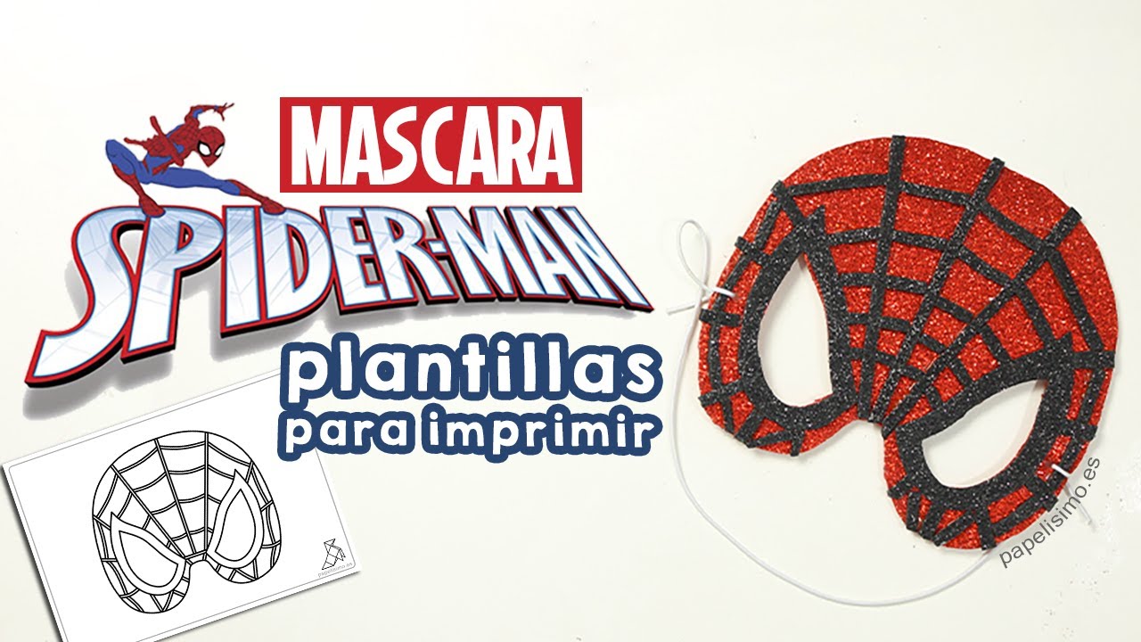 Cómo hacer Máscara Spider-Man para niños (con plantillas para imprimir)