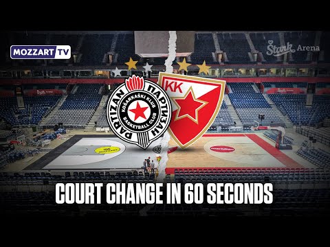 KK Partizan Mozzart Bet to KK Crvena zvezda court change in 60 seconds | Štark Arena