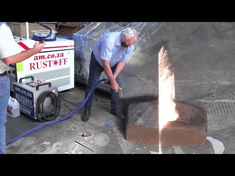 RustOff 1000W Continuous Wave Fiber Laser Cleaning System Tested with Rust and Paint Removing