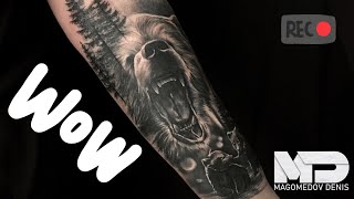 With this tattoo you will become a god / BEAR / REALISTIC / TIMELAPSE