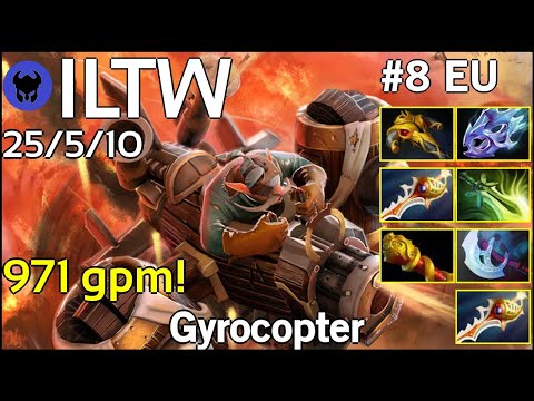 971 gpm! ILTW [Espada] plays Gyrocopter!!! Dota 2 7.21