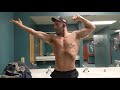 First back workout of the day after training flexing/posing bodybuilding men's physique