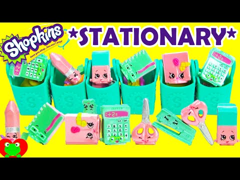 Shopkins SEASON 3 Unboxing 6 12 Packs with POLISHED PEARL Stationary Video