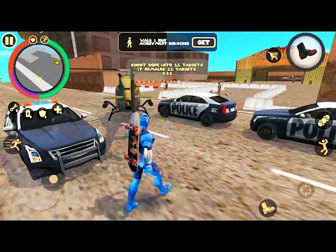 Rope Hero Vice Town (Helicopter in Military base Without No Risk) | Games Kon –Android Gameplay