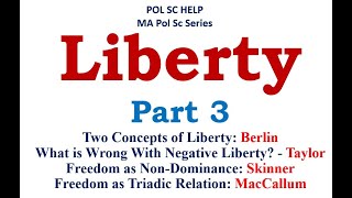 Negative vs Positive Liberty : Ideas of Berlin, Taylor, Skinner, and MacCallum: MA Political Science
