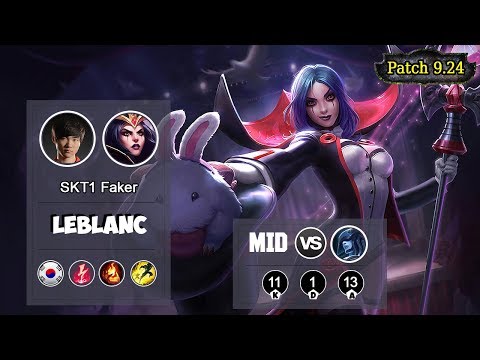 FAKER LeBlanc MID VS Lissandra | LOL | S9 KR Challenger - Full Gameplay